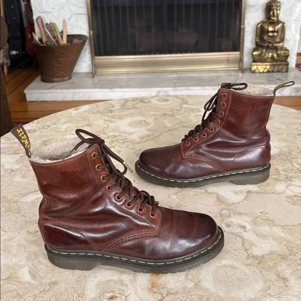 Dr. Martens 1460 Serena Faux Fur Lined Ankle Boots - Picture 5 of 12